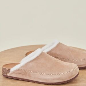 Jenni Kayne Suede Shearling Mule Clogs Made in Italy